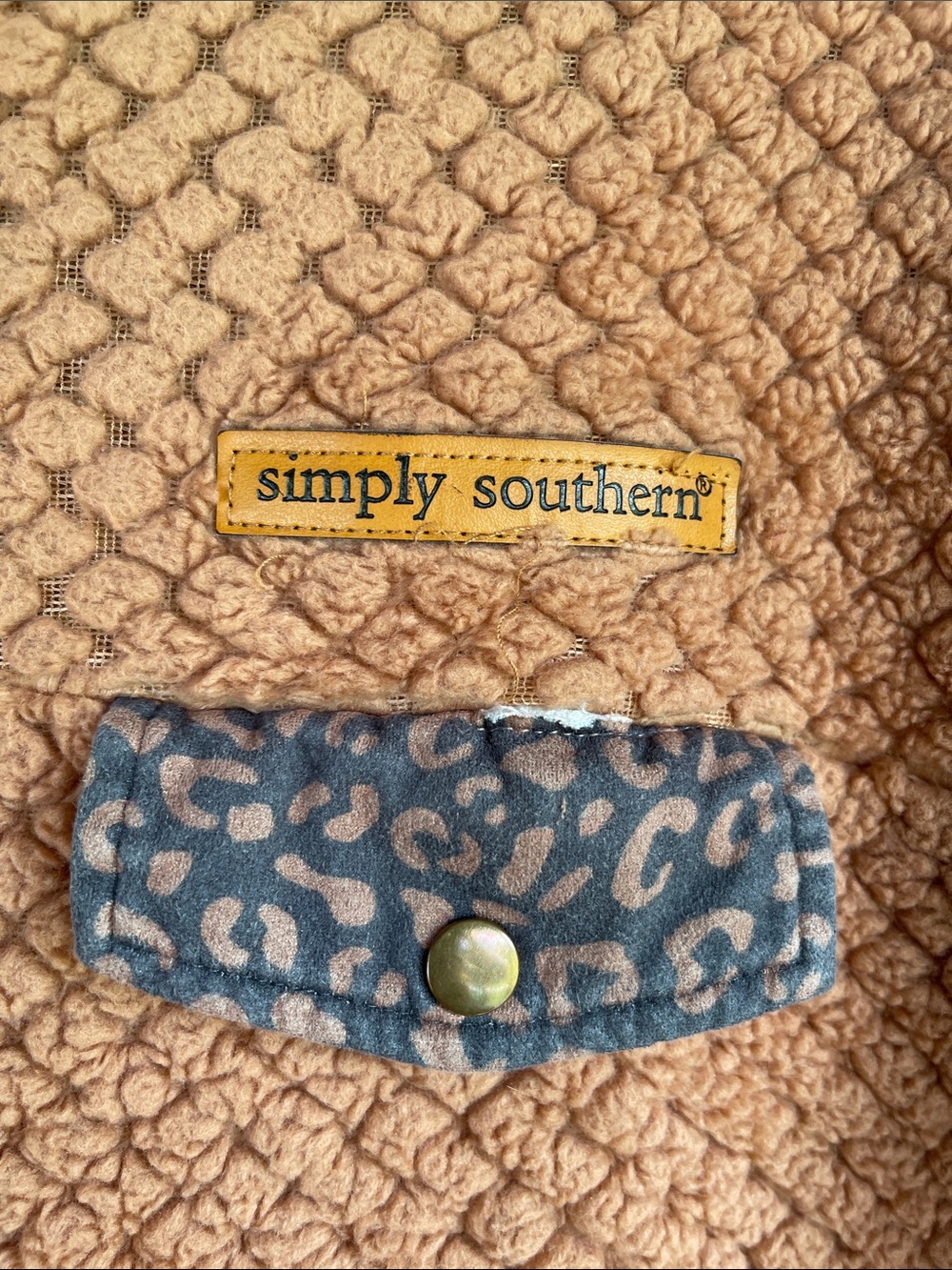 Simply Southern Rust Textured Zip Pullover - Picture 3 of 11
